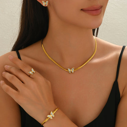 Auravelle 4-Piece Butterfly Jewelry Set – Embrace Elegance & Whimsy