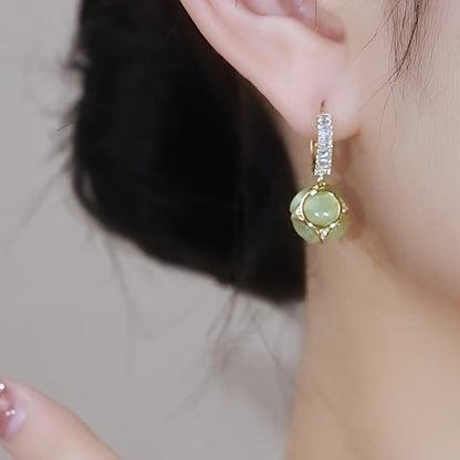 1 Set Of 2 Elegant Women's Ball Pendant Earrings - Allergy-proof Studs, Fashionable Elegant Luxury Design.