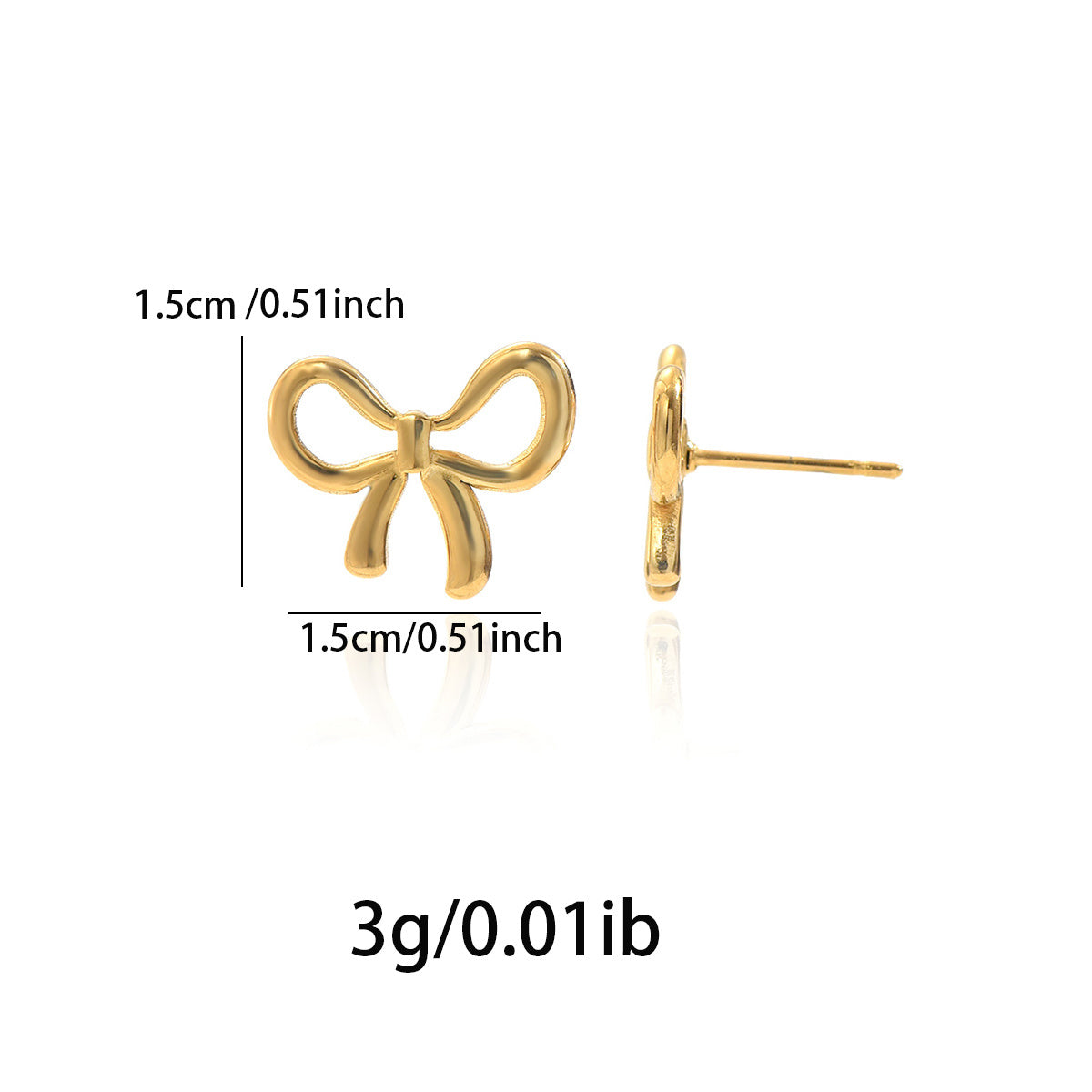 Auravelle Polished Bow Earrings – A Touch of Playful Elegance