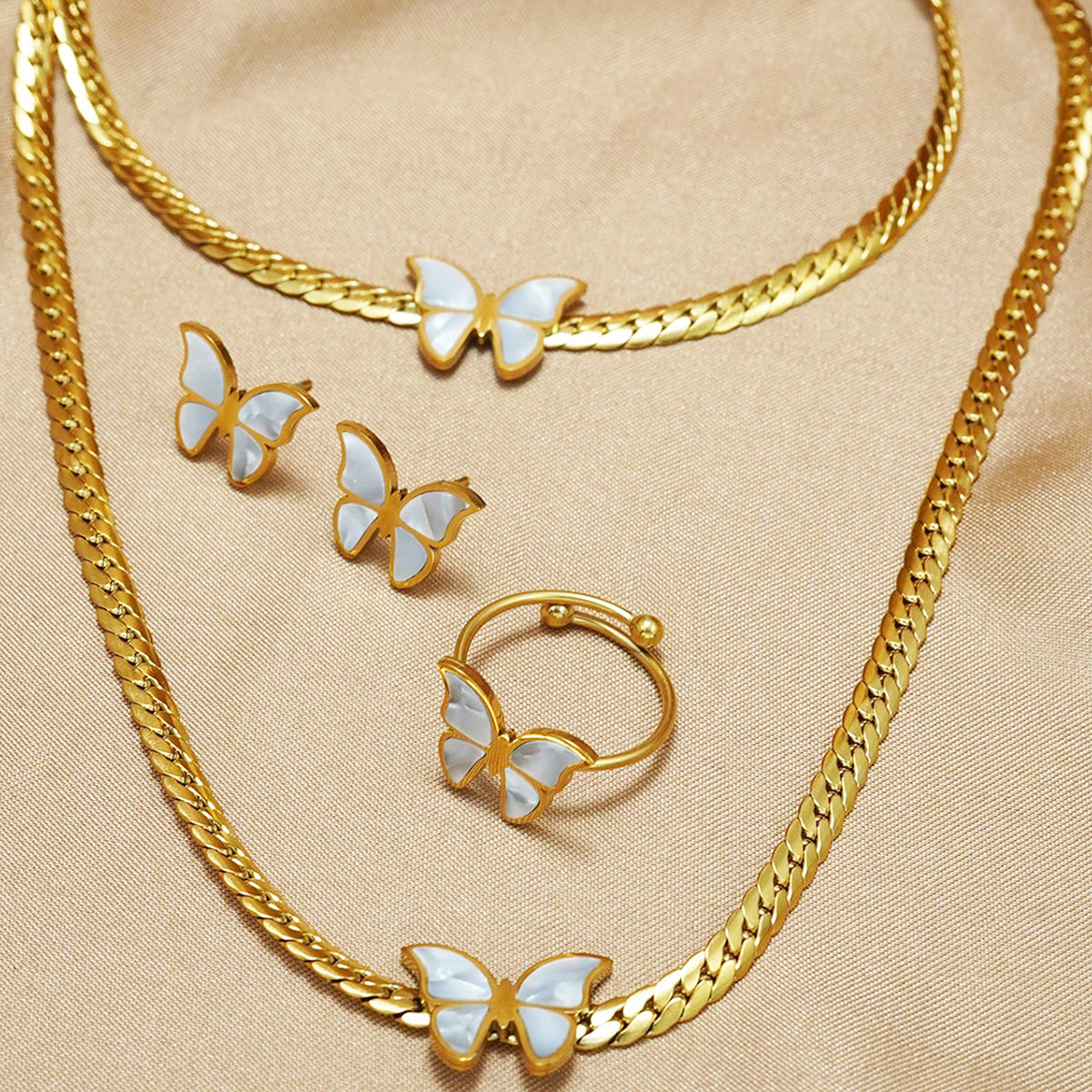 Auravelle 4-Piece Butterfly Jewelry Set – Embrace Elegance & Whimsy