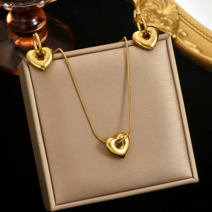Auravelle Hollow Heart Necklace & Earrings Set – A Symbol of Modern Romance