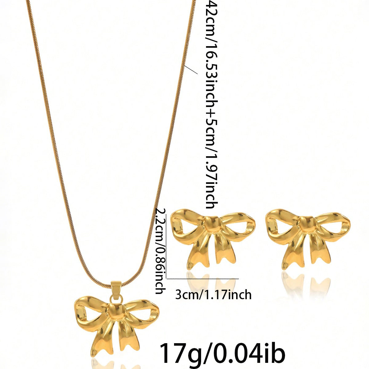 Auravelle Bow-Shaped Jewelry Set – A Feminine Touch of Elegance
