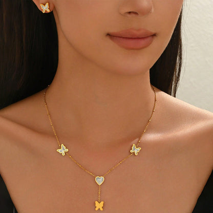 Auravelle Butterfly Necklace & Earrings Set – Grace in Every Detail