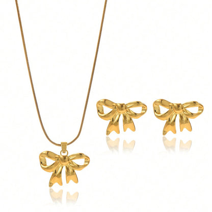 Auravelle Bow-Shaped Jewelry Set – A Feminine Touch of Elegance