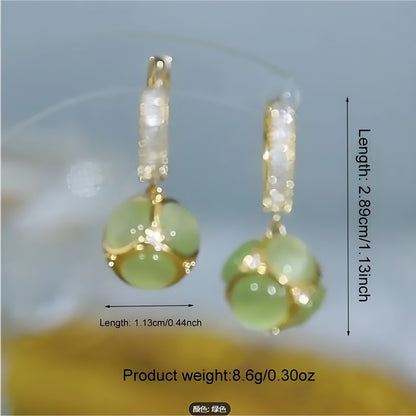 1 Set Of 2 Elegant Women's Ball Pendant Earrings - Allergy-proof Studs, Fashionable Elegant Luxury Design.
