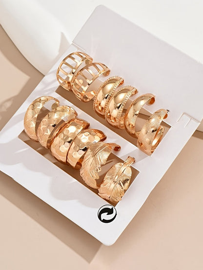 Auravelle Gold & Silver Dual-Tone Stud Earrings Set – Timeless Elegance, Everyday Versatility