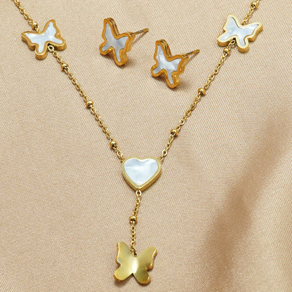 Auravelle Butterfly Necklace & Earrings Set – Grace in Every Detail