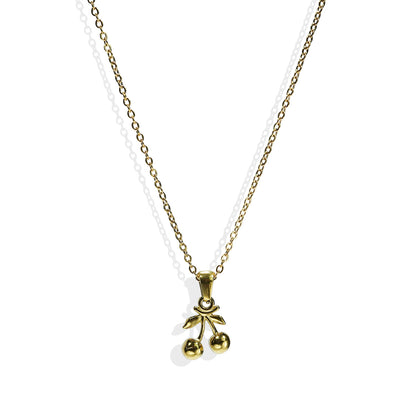 Auravelle Cherry Necklace & Earrings Set – Playful Elegance with a Sweet Twist