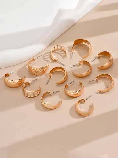 Auravelle Gold & Silver Dual-Tone Stud Earrings Set – Timeless Elegance, Everyday Versatility