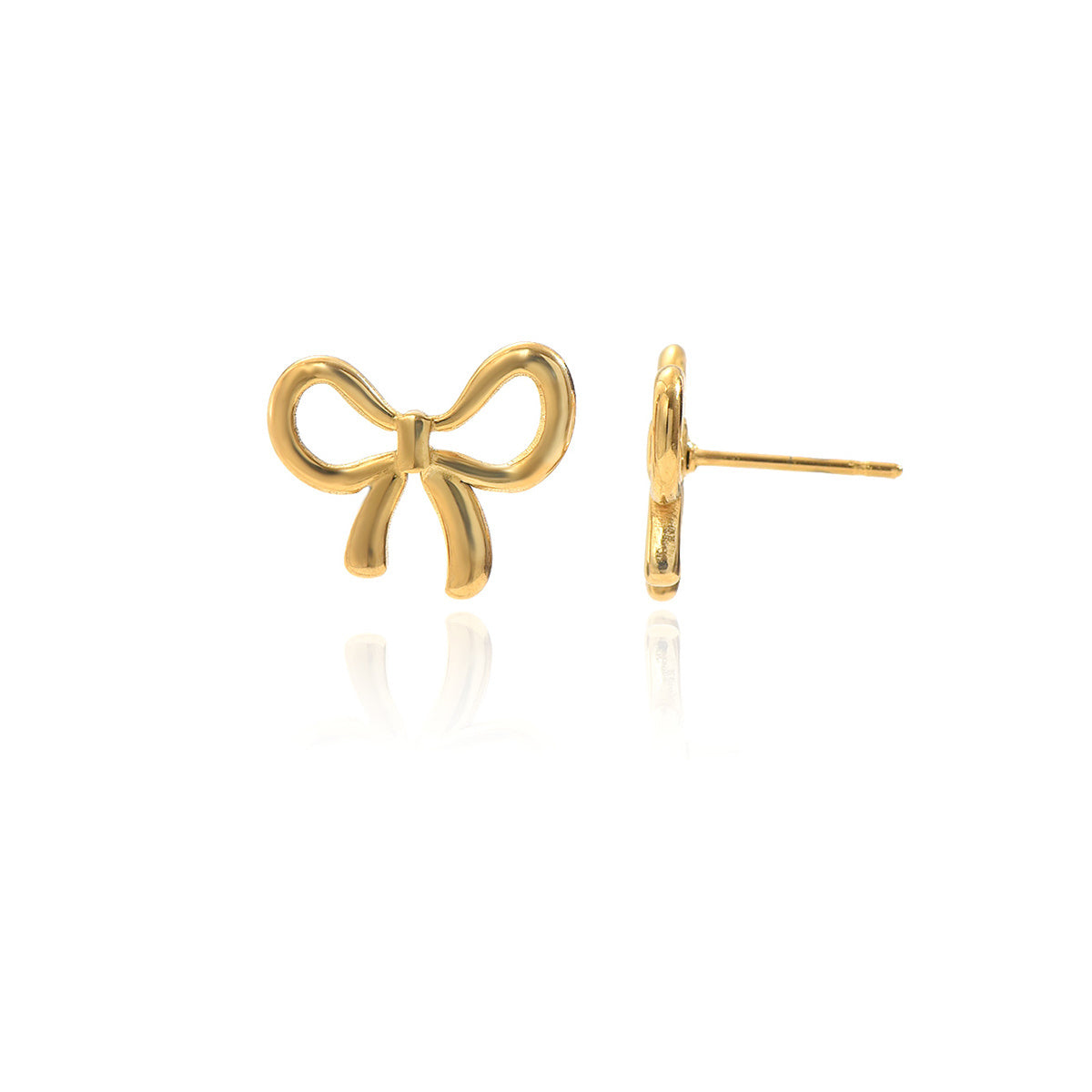 Auravelle Polished Bow Earrings – A Touch of Playful Elegance