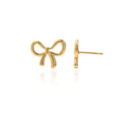 Auravelle Polished Bow Earrings – A Touch of Playful Elegance