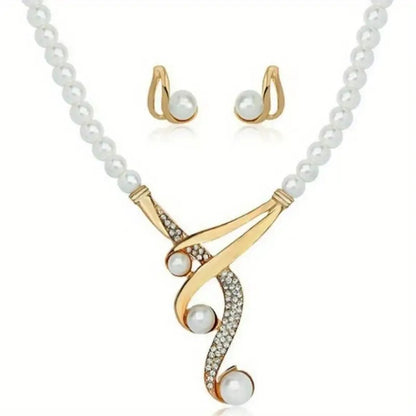 Celeste Elegance Pearl Necklace Set Timeless Sophistication with Modern Charm