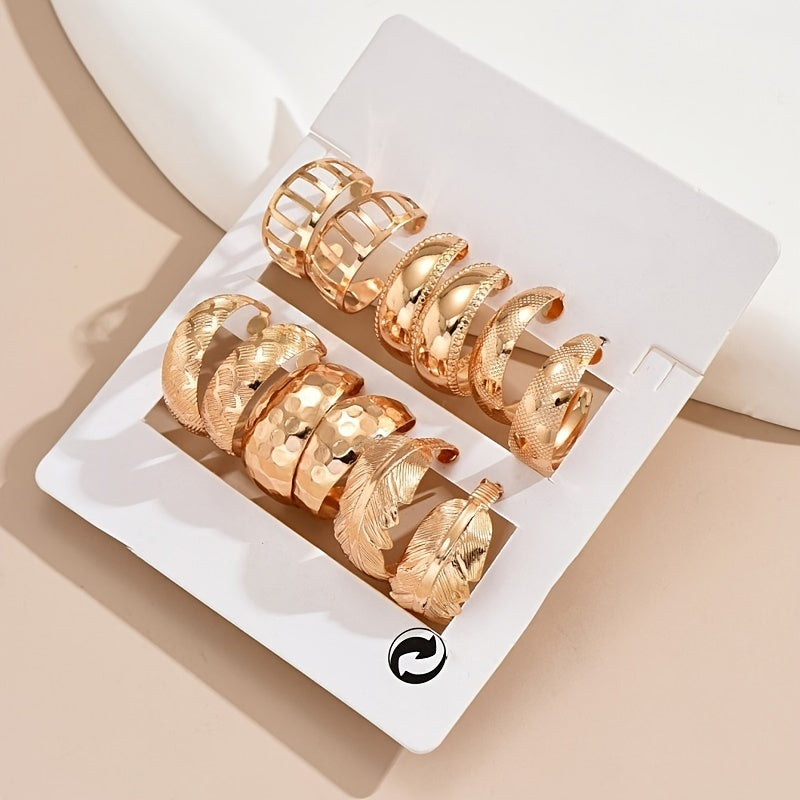 Auravelle Gold & Silver Dual-Tone Stud Earrings Set – Timeless Elegance, Everyday Versatility