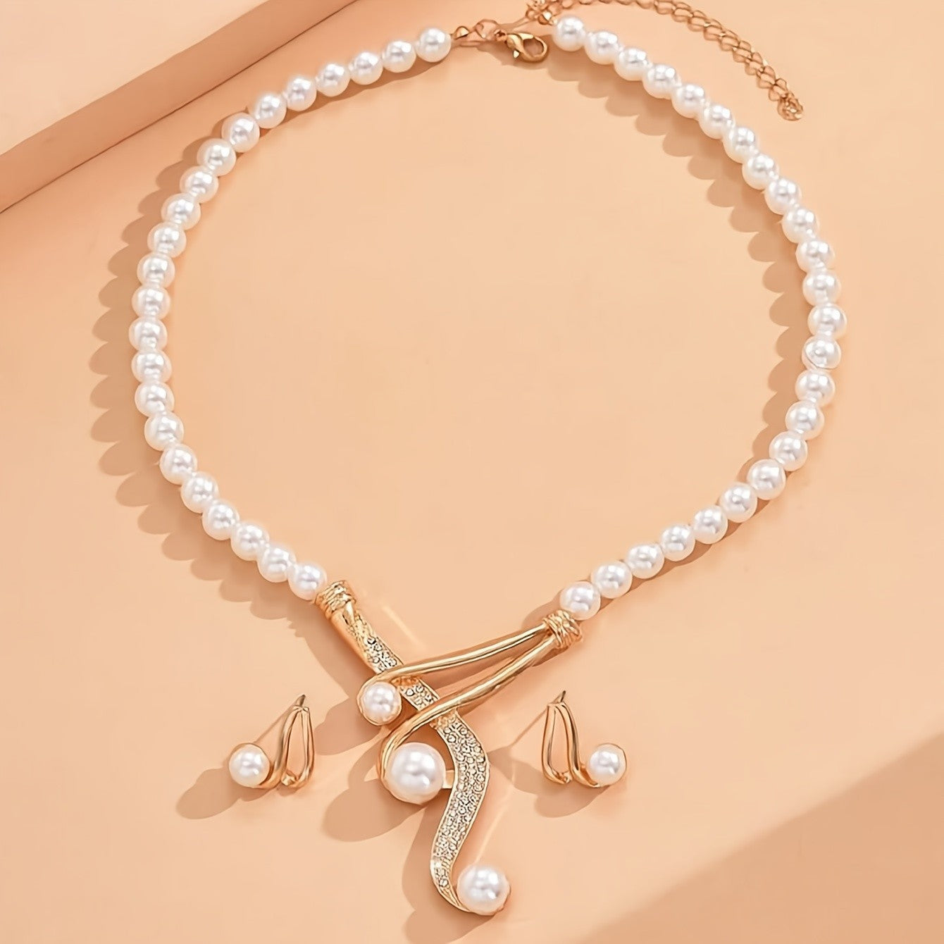 Celeste Elegance Pearl Necklace Set Timeless Sophistication with Modern Charm
